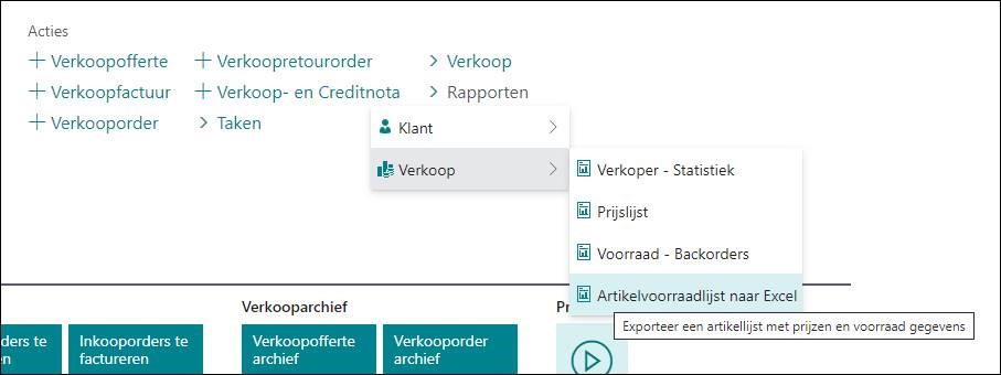 Artikelvoorraadlijst naar Excel